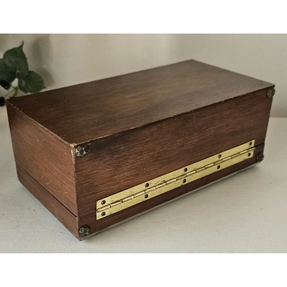 Vintage Wooden 3D  Decoupage Decorative Keepsake Box Purse 1960s/70's
